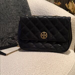 Black Quilted Shoulder Bag tory burch